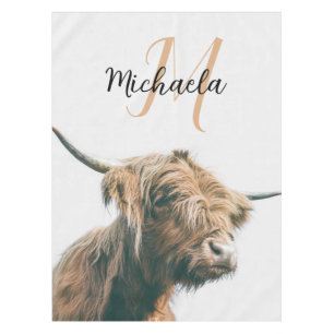 Hochlandportrait individuelle Name Tischdecke