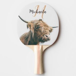 Hochlandportrait individuelle Name Tischtennis Schläger