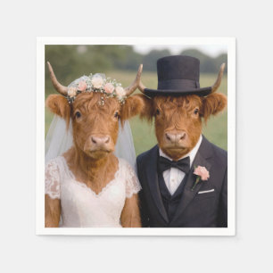 Hochlandrinder-Hochzeit in Schottland Serviette