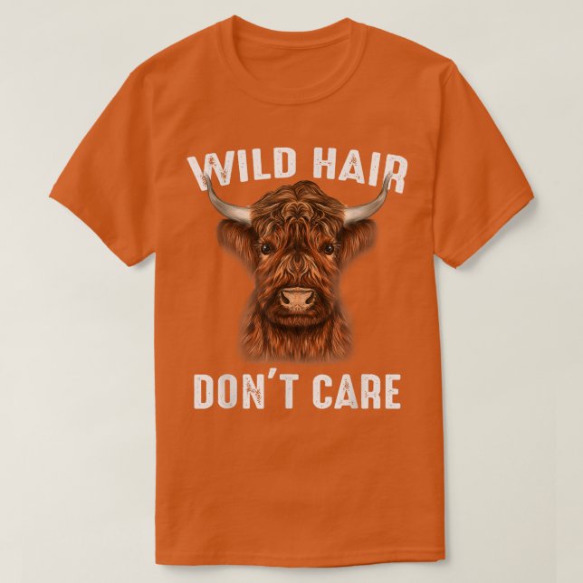 Hochlandrinder Wildhair Dont Care Bauer466 T-Shirt (Design vorne)
