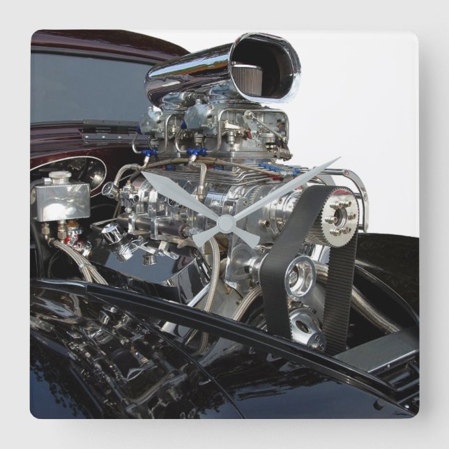 Hochleistungs-Motor Quadratische Wanduhr (Vorderseite)