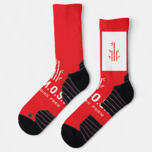 Hochleistungs-Sport-Kniestrumpf rot/weiß Socken