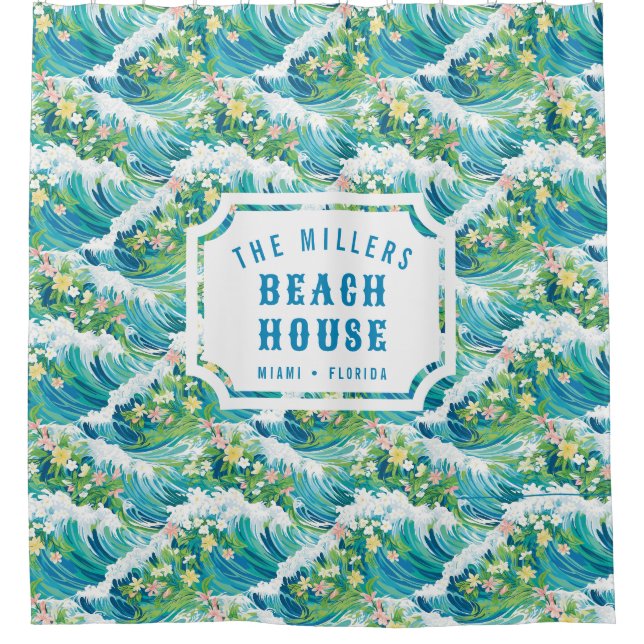 Hochleistungswellen | Beach House Duschvorhang (Vorderseite)