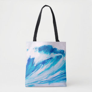 Hochozeanwellen im Wasser, blumarinfarbig Tasche