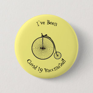 Hochrad Fahrrad Cartoon-Illustration Button