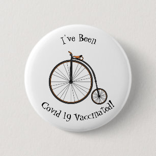 Hochrad Fahrrad Cartoon-Illustration Button