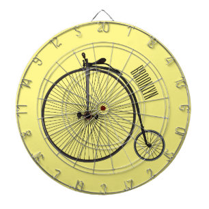 Hochrad Fahrrad Cartoon-Illustration Dartscheibe