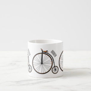 Hochrad Fahrrad Cartoon-Illustration Espressotasse