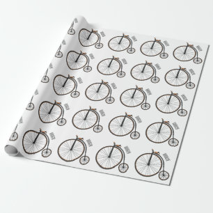 Hochrad Fahrrad Cartoon-Illustration Geschenkpapier