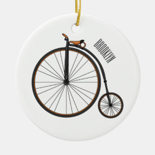 Hochrad Fahrrad Cartoon-Illustration Keramik Ornament