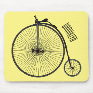 Hochrad Fahrrad Cartoon-Illustration Mousepad