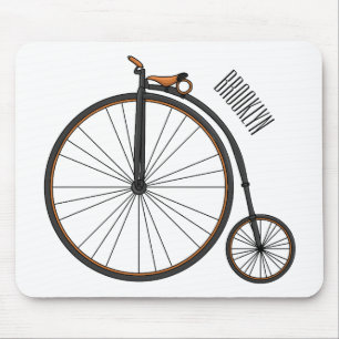 Hochrad Fahrrad Cartoon-Illustration Mousepad