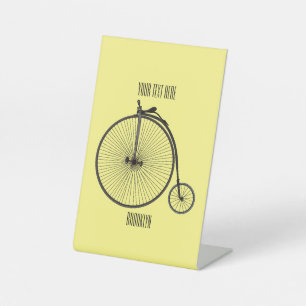 Hochrad Fahrrad Cartoon-Illustration Sockelschild