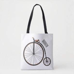 Hochrad Fahrrad Cartoon-Illustration Tasche