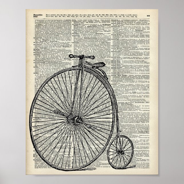 Hochrad-Fahrrad Poster (Vorne)