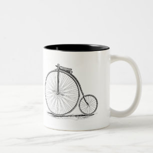 Hochrad-Veteranenfahrrad mit Penny Farthing Zweifarbige Tasse