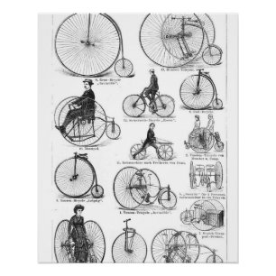 Hochrädriges Fahrrad Penny Farthing Poster