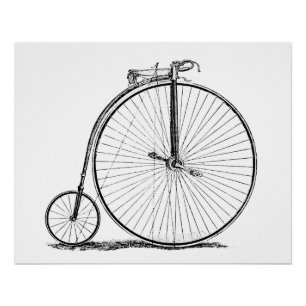 Hochrädriges Fahrrad Penny Farthing Poster