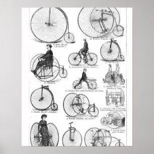 Hochrädriges Fahrrad Penny Farthing Poster