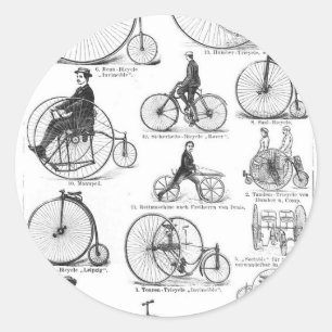 Hochrädriges Fahrrad Penny Farthing Runder Aufkleber