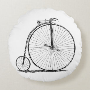 Hochrädriges Fahrrad Penny Farthing Rundes Kissen
