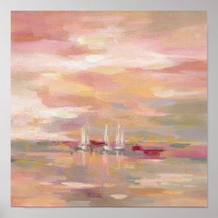 Hochrot-Wellen Poster