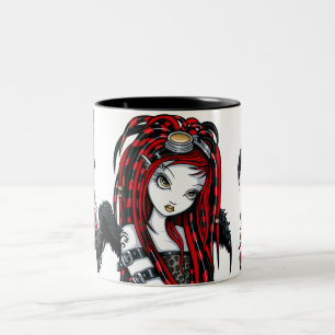"Hochrote" rote TätowierungCyber Goth Engels-Tasse Zweifarbige Tasse