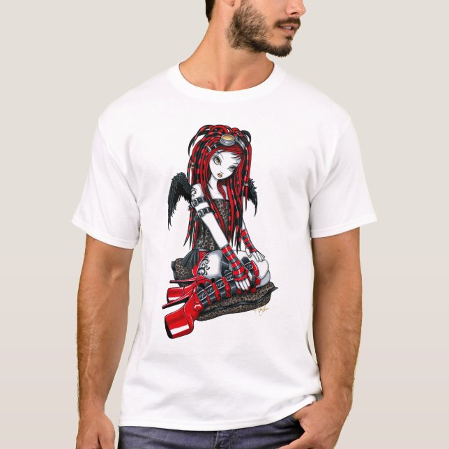 "Hochrote" rote TätowierungCyber Goth T-Shirt (Vorderseite)