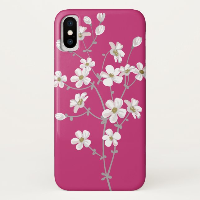 Hochroter Kasten mit Frühling ` s Blumen Case-Mate iPhone Hülle (Rückseite)