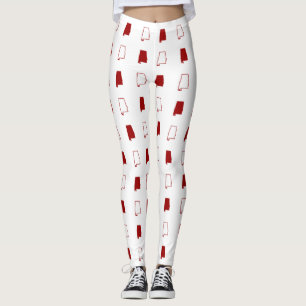 Hochroter und weißer Staat von Alabama-Muster Leggings