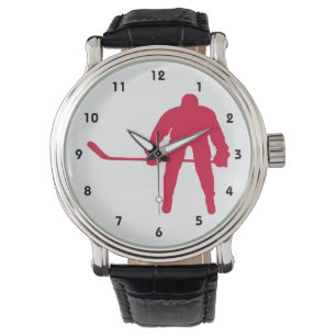 Hochrotes Rot-Hockey Armbanduhr