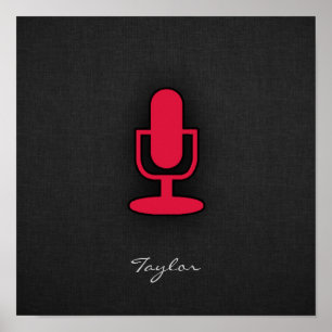 Hochrotes Rot-Mikrofon Poster