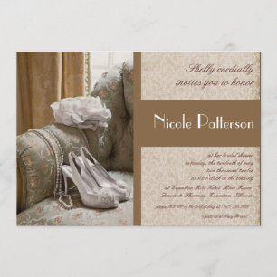 Hochschuhe Perlen Brause Dusche Einladung