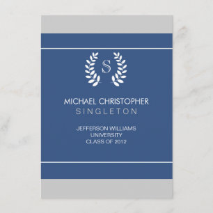 Hochschulblaue u. weiße Abschluss-Mitteilung Ankündigung