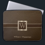Hochskalierbares Monogramm-Schokoladenleder Laptopschutzhülle<br><div class="desc">Laptop Sleeve. Hochskalierbares Monogramm Schokoladenleder-Design mit DIY Text. Matching-Produkte verfügbar. ⭐ Dieses Produkt ist zu 100% benutzerdefinierbar. Grafiken und Text können gelöscht, verschoben, verändert, verändert, gedreht usw... ⭐ 99% meiner Designs in meinem Geschäft sind in Schichten gemacht. Damit können Sie die Größe und den Text der Grafik und des Textes...</div>