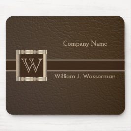 Hochskalierbares Monogramm-Schokoladenleder Mousepad