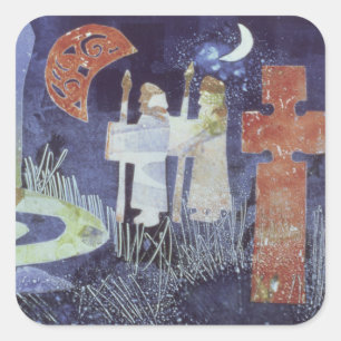 Hochsommer-Nacht 1994 Quadratischer Aufkleber