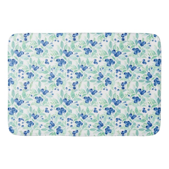 Hochsommer-rustikales Blaubeerbeeren-Sommer-Muster Badematte (Vorderseite)