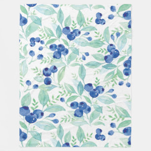 Hochsommer-rustikales Blaubeerbeeren-Sommer-Muster Fleecedecke