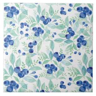Hochsommer-rustikales Blaubeerbeeren-Sommer-Muster Fliese