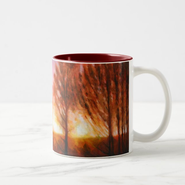 Hochsommer-Sonnenuntergang Zweifarbige Tasse (Rechts)