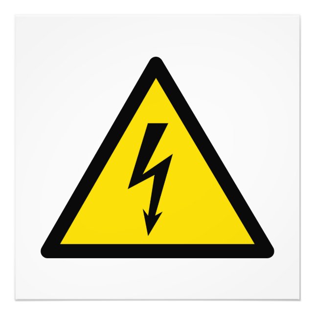 Hochspannungszeichen elektrische Symbol Warngefahr Fotodruck (Vorne)