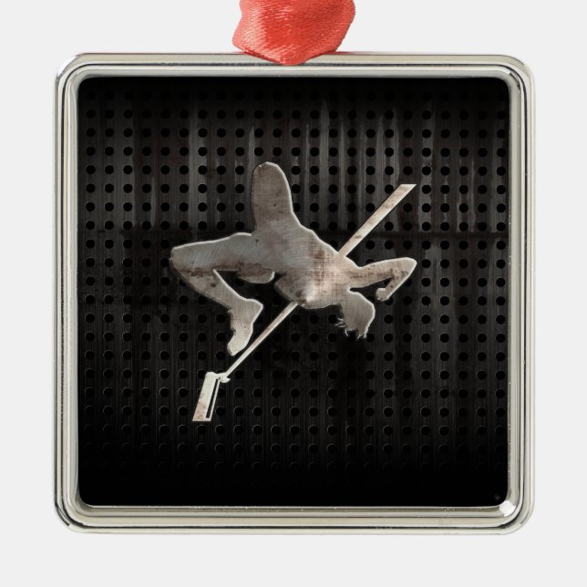 Hochsprung; Cool Silbernes Ornament (Vorne)