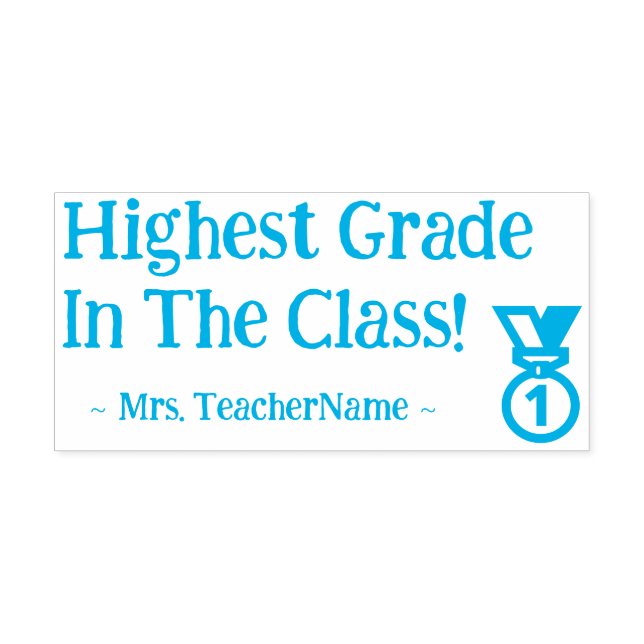 "Höchste Klasse in der Klasse!" Tutor Rubber Brief Permastempel (Design)