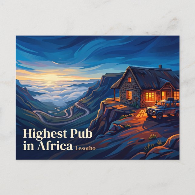 Höchste Kneipe in Afrika Lesotho Postkarte (Vorderseite)