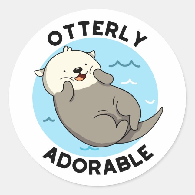 Höchster erlesener Funny Otter Pub Runder Aufkleber (Vorderseite)