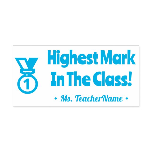 "Höchstes Zeichen in der Klasse!" Tutor Rubber Bri Permastempel (Design)