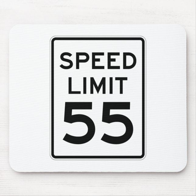 Höchstgeschwindigkeit 55 MPH-Zeichen Mousepad (Vorne)