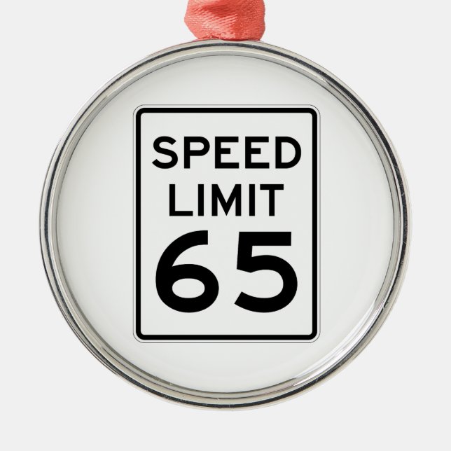 Höchstgeschwindigkeit 65 MPH-Zeichen Ornament Aus Metall (Vorne)