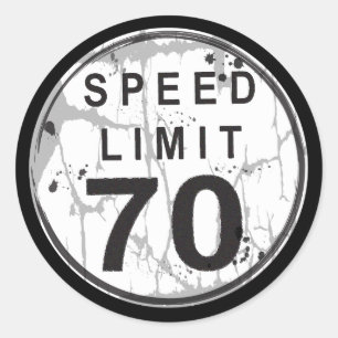 Höchstgeschwindigkeit Grungy Aufkleber von 70 MPH